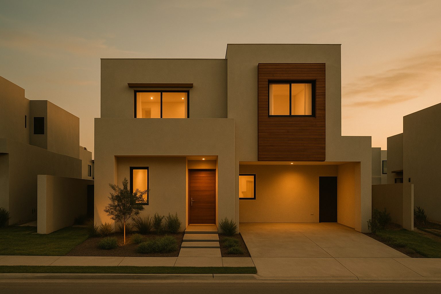 Casa residencial en Tijuana al atardecer
